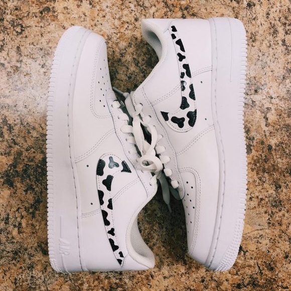 Cow Print Air Force Ones - Picture 1 of 2